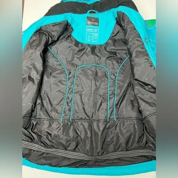 Bergson SKI-/SNOWBOARD Winter JACKET Blue Red Dots Size 16 Kids /176 cm